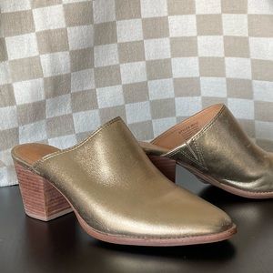 gold harper heeled mule | madewell